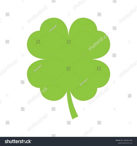 Vector Green Cloverleaf Isolated On White Stock Vector Royalty Free