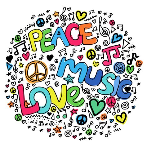 Peace Music Love Hippie Psychedelic Design 674692 Vector Art At Vecteezy