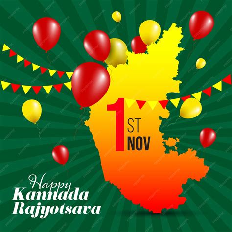 Premium Vector | Celebration of Karnataka Formation Day, Kannada ...