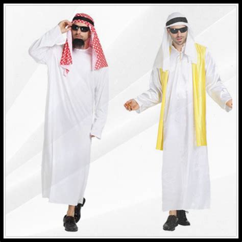 Halloween Costume Adult Men Arabian Saudi Dubai Robe Arabian Tyrant ...