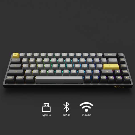 Buy Akko Black And Gold 3068b 65 68 Key Rgb Hot Swappable Mechanical