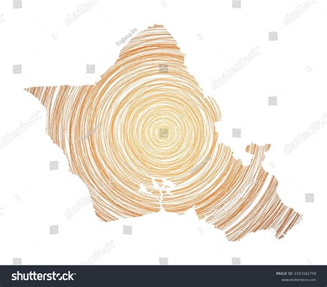 Oahu Map Filled Concentric Circles Sketch Stock Vector Royalty Free