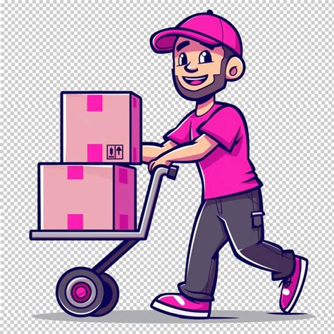 Premium PSD A Sticker With Delivery Man National Postal Worker Day