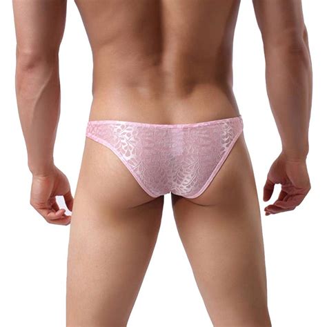 Men Lingerie Bikini Briefs Underwear Sissy Bulge Pouch Panties Thong