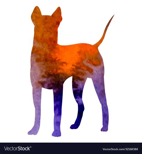 White background watercolor silhouette a dog Vector Image