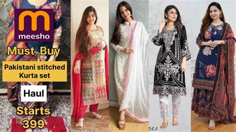 Meesho Stiched Pakistani Kurta Set Review Meesho Partywear Dresses