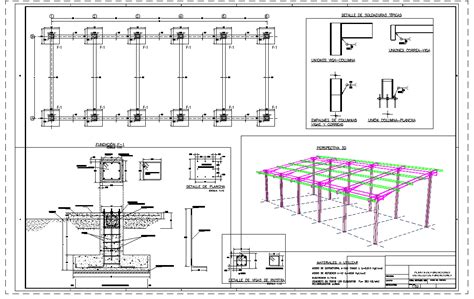 Planos De Estructura Galpon En Dwg Autocad Estructuras De Acero