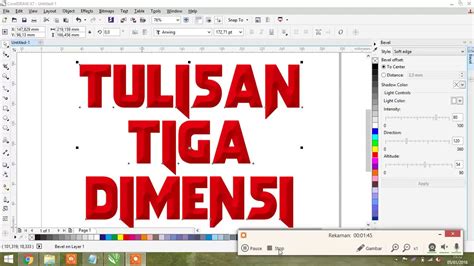 Tutorial Membuat Tulisan Efek Timbul Di Coreldraw Youtube