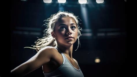 Premium AI Image | Closeup photo of female gymnast