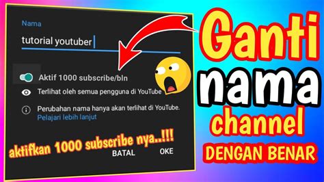 Cara Mengganti Nama Channel Youtube Dengan Benar Terbaru Youtube