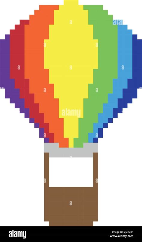 Hei Luftballon Pixel Art Vektor Illustration Luftballon Bild Oder Clip