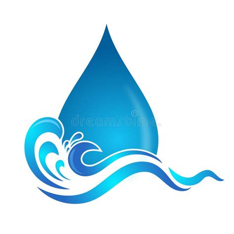 Logotipo De La Gota De Agua Con La Ola Ilustración del Vector