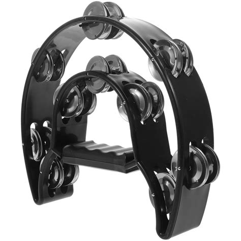 Double Row Tambourine Half Moon Metal Musical Jingles Tambourine Hand