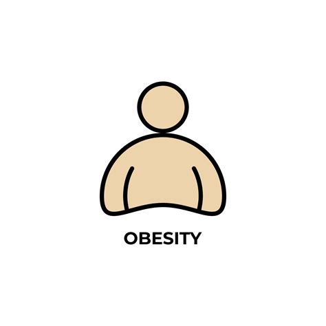 Obesity Vector Icon Colorful Flat Design Vector Illustration Vector