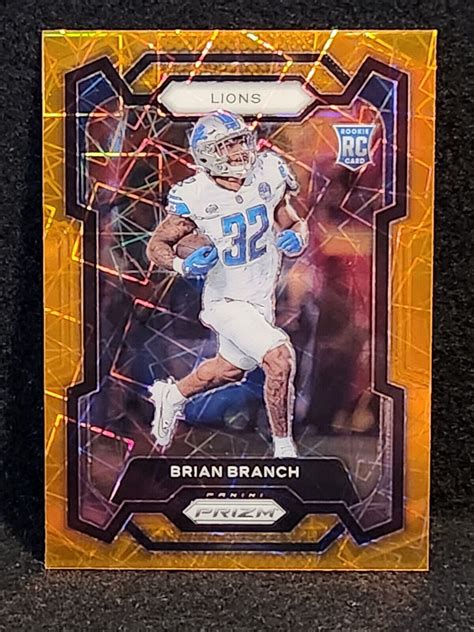 Brian Branch 2023 Panini Prizm Orange Lazer Prizm Rookie 328 Lions Ebay