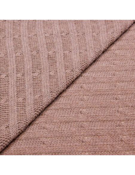 Jersey tricot de laine Beige rosé vendu au mètre