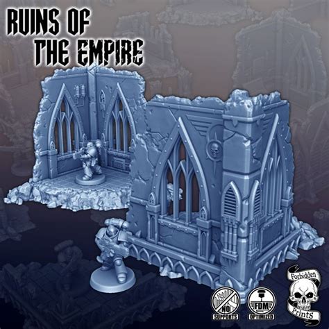 3d Printable Ruins Of The Empire Scatter Terrain V2 By Forbidden Prints