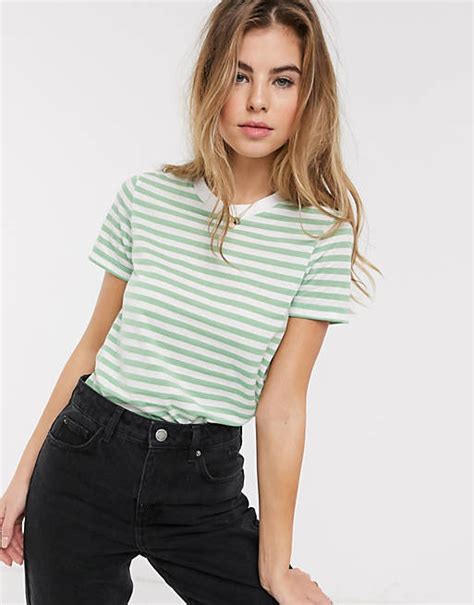 Asos Design Ultimate Crew Neck T Shirt In Stripe Asos