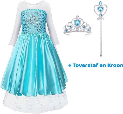 Bol Frozen Elsa Blauwe Jurk Maat Prinsessenjurk