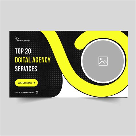 Vector digital marketing agency video tutorial thumbnail banner design