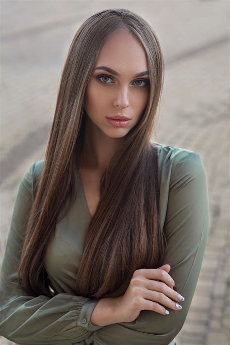 Dmitry Shulgin Brunette Women Women Outdoors Face Long Hair