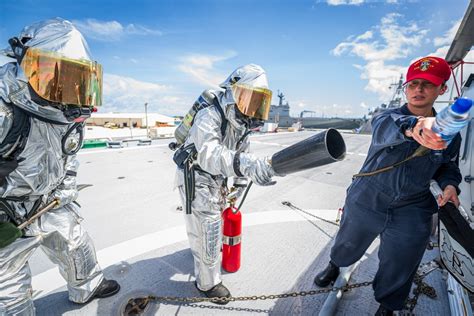 Dvids Images Uss Manchester Aircraft Fire Fighting Drill Image Of