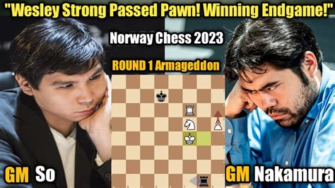 Wesley So VS Hikaru Nakamura Norway Chess 2023 Round 1 Armageddon