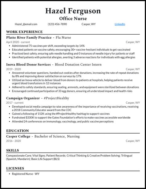 3 Office Nurse Resume Examples For 2025