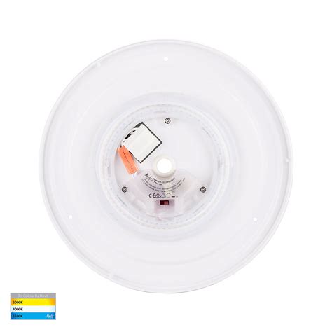 Ostra 18w 240v Dimmable Led Oyster Light White Tri Colour Hv5885t