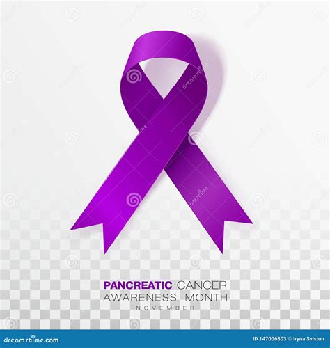 Pancreatic Cancer Awareness Month Purple Color Ribbon Isolated On