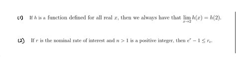 Solved True Or False Questions Both Questions Are False