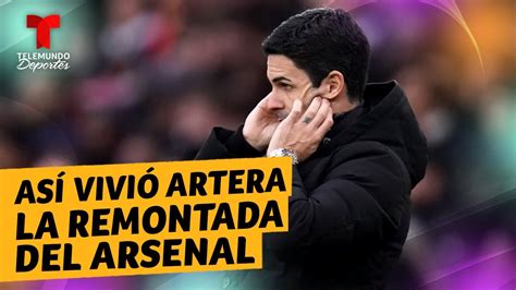 Así vivió Mikel Arteta cada gol del Arsenal vs Bournemouth Telemundo