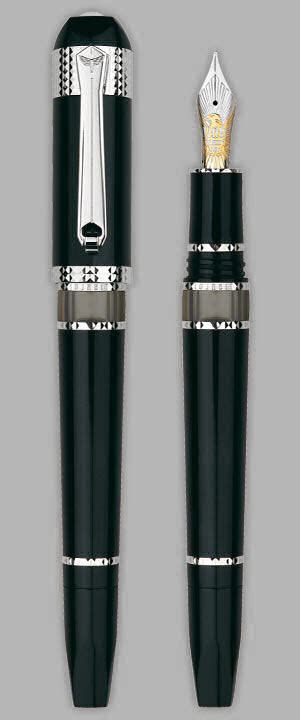 Tibaldi Divina Fountain Pen - Ebenum et Platinum-71601001