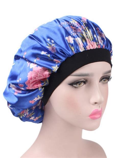 Hapee Satin Sleeping Cap Salon Bonnet Night Hair Loss Chemo Caps For