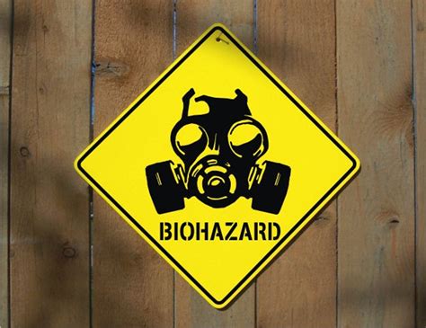 Biohazard Gas Mask Symbol Novelty Sign Cute 12x12 Plaque For Etsy