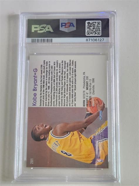 1996 Hoops 281 Kobe Bryant RC PSA 9 MINT 87106127 EBay