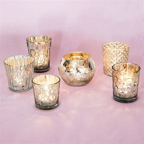 Best Of Show Vintage Mercury Glass Votive Tea Light Candle Holders