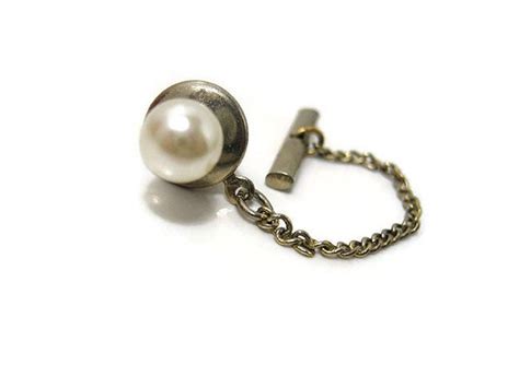 7 Mm Vintage Faux Pearl Tie Tack Lapel Pin By Sharkyswaters