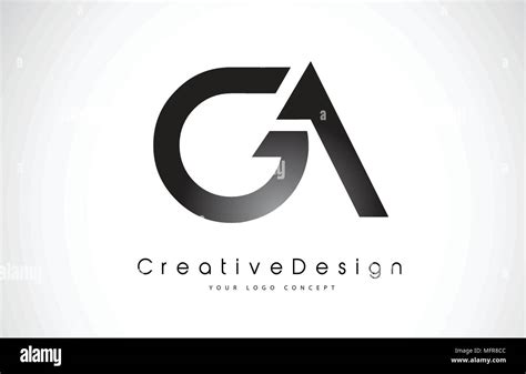 Ga G A Letter Logo Design In Black Colors Creative Modern Letters