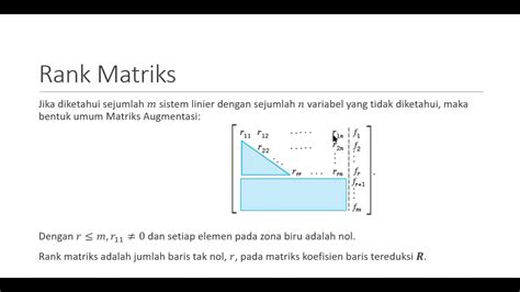 Matematika Teknik Menentukan Rank Matriks Youtube