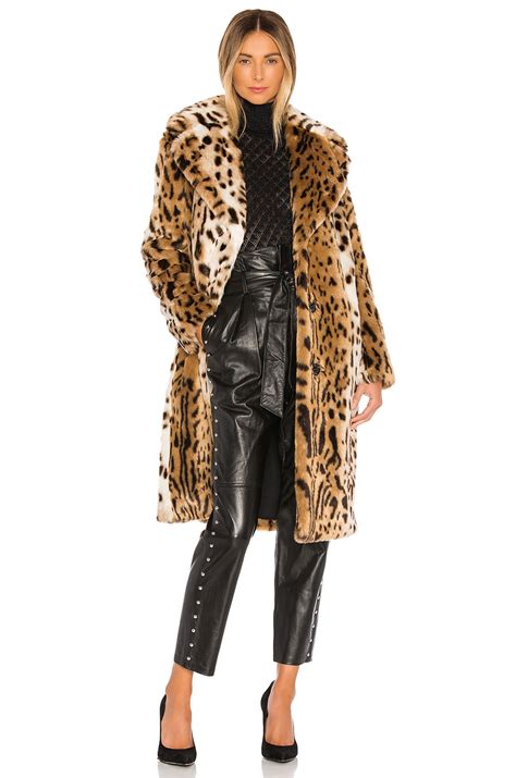 Kendall Kylie Faux Fur Long Leopard Coat In Leopard Revolve