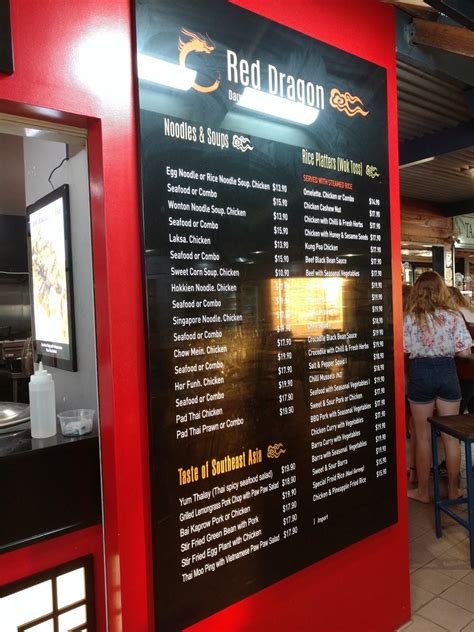 Menu At Red Dragon Restaurant Darwin City