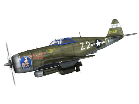 Republic P 47D Thunderbolt Raid Hot Mama 3D Model