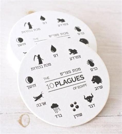 10 Plagues Passover Coasters, Set of 10