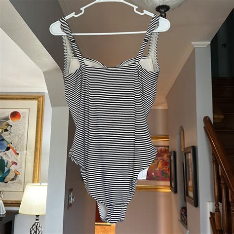 Niptuck Swim One Piece Striped Bathing Suit Sz 10 Gem