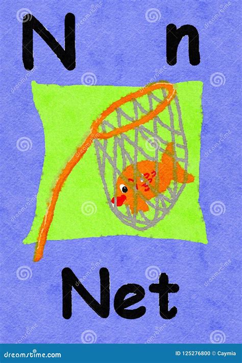 N Is For Net Learn The Alphabet And Spelling Stock Illustration