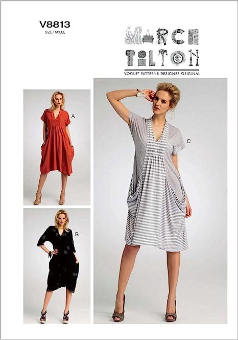 Amazon VOGUE PATTERNS V8813 Misses Dress Size ZZ LRG XLG XXL