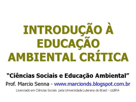 Curso De Introdução à Educação Ambiental Crítica