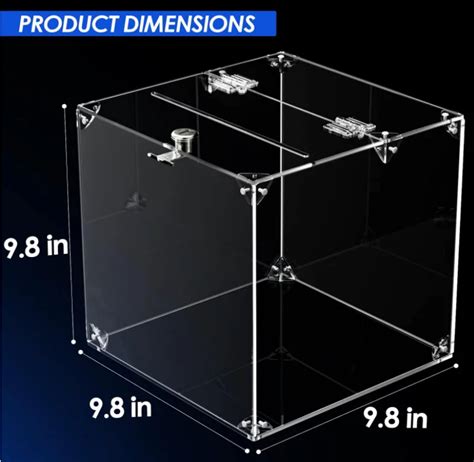 Detachable Acrylic Donation Ballot Box With Lock Buy Acrylic Donation