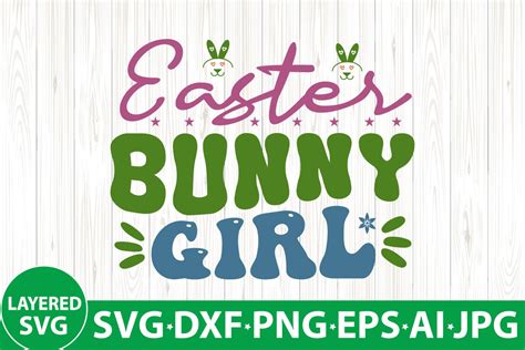 Easter Bunny Girl Retro Svg Graphic By Sz Artwork · Creative Fabrica